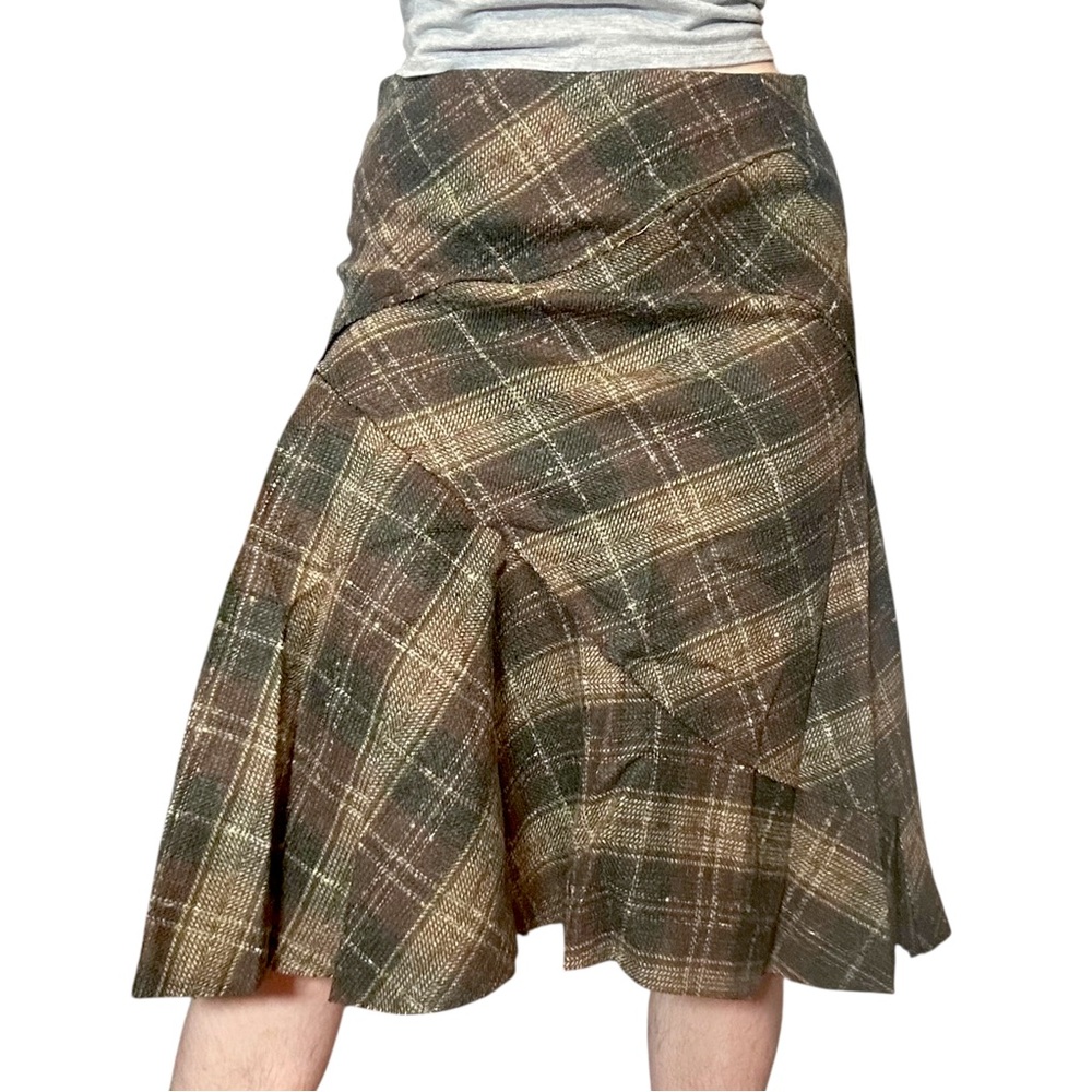 ZARA plaid wool skirt made in spain dark academia